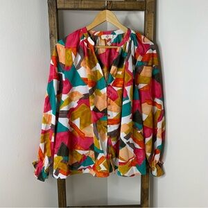 Entro Multicolor Abstract Blouse Size M